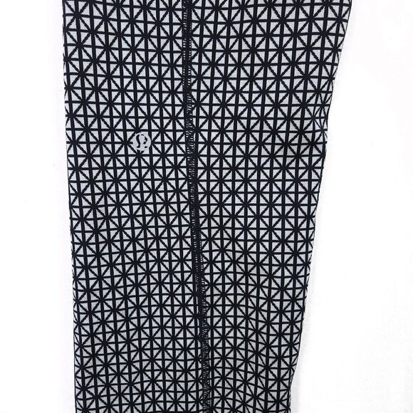 Lululemon Legging Straight Leg Size 8 Double Layer Waist Geometric Tummy Control - Picture 12 of 13
